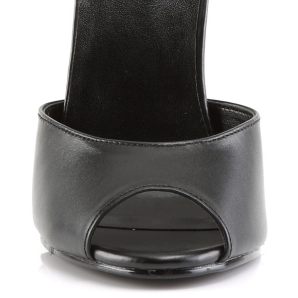 Leather Slide On High Heel Shoes - Picture 4 of 4